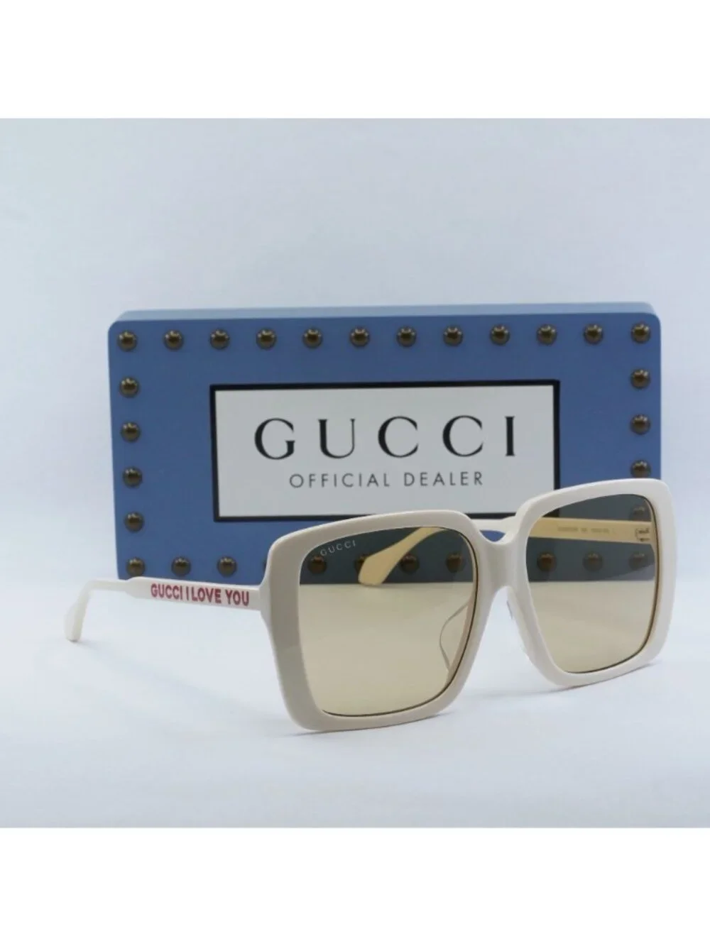 Gucci GG0567SAN 006 Square Women Sunglasses - Ivory / Brown